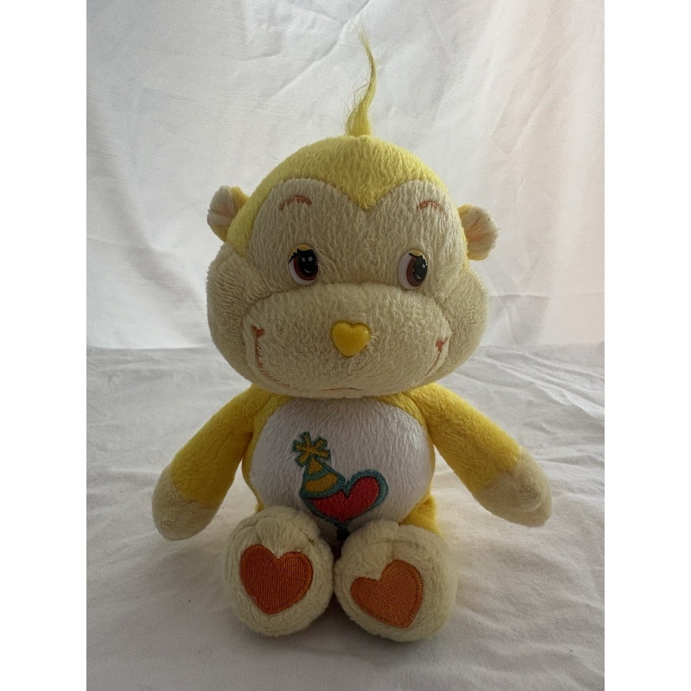 Care Bear Cousins Playful Heart Monkey Plush 9" Stuffed Animal 2004 Yellow Toy